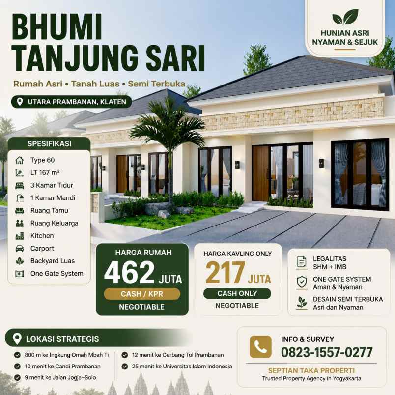 rumah asri tanah luas 167m2 yuk buruan miliki