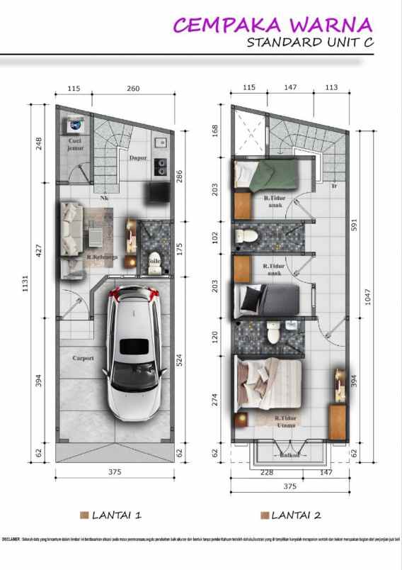 rumah baru 2 lantai di cempaka putih