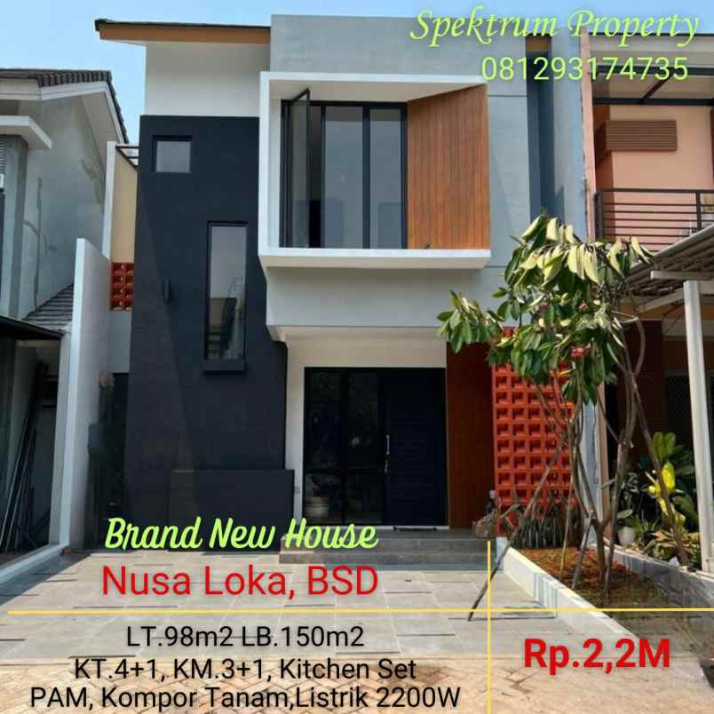 Rumah Baru Modern Minimalis Di Nusaloka Bsd Rp22m