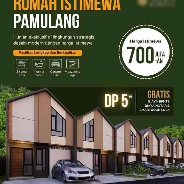 rumah baru scandinavian 3kt 1km 700 jutaan pamulang