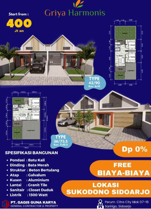rumah dijual harmonis 3 sukodono sidoarjo