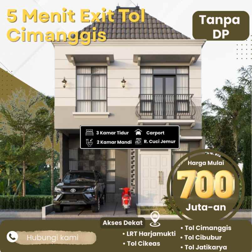 rumah mewah 2 lantai di tapos depok