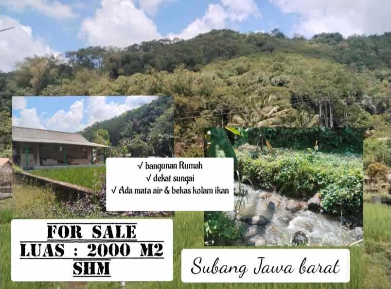 tanah bangunan ada mata air sungai subang jawa barat
