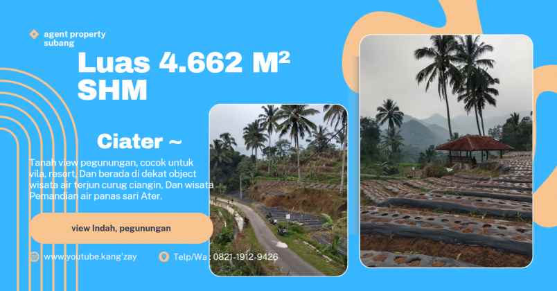 tanah dekat wisata air terjun ciangin ciater subang