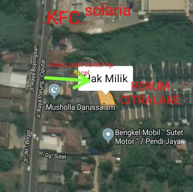 tanah jl nasional parung ciputat