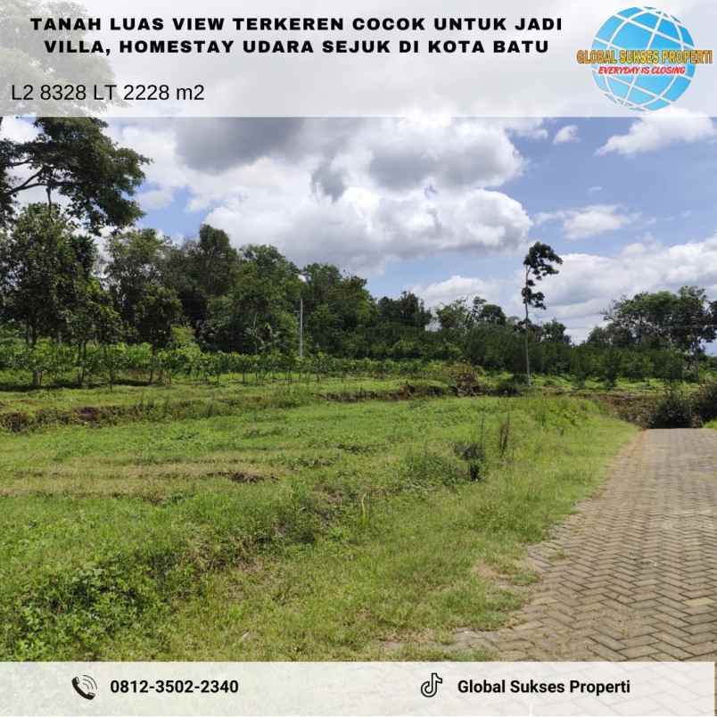 tanah kebun asri harga bagus di giripurno kota batu