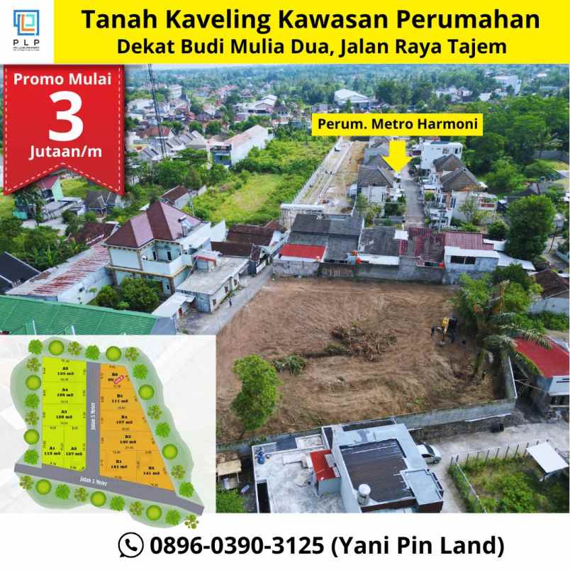 tanah murah dekat budi mulia dua jalan raya tajem