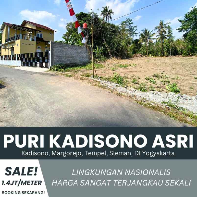 tanah pekarangan 1 4jt meter di dekat rsud sleman