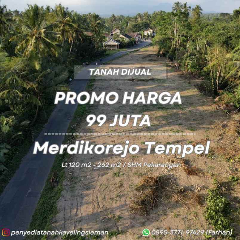 tanah shmp murah sleman utara harga 99 juta saja