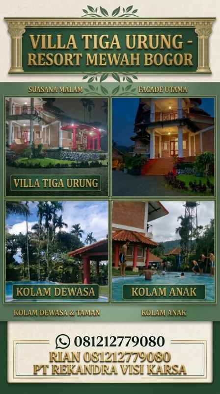 villa 2 lantai nyaman dan asri cisarua bogor