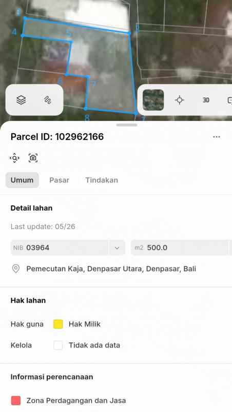 dijual 6 6 are jl utama bung tomo gatsu barat denpasar