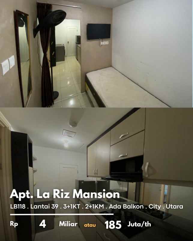 dijual apartemen apartemen la riz mansion