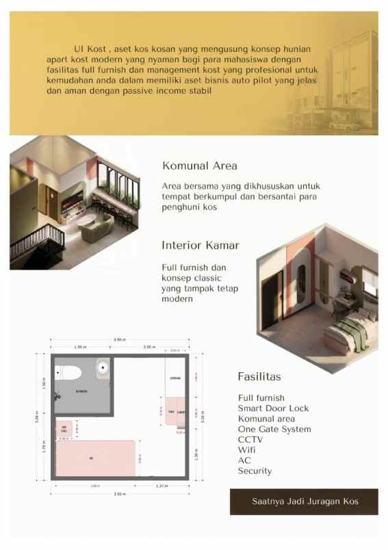 dijual kost ui kukusan beji