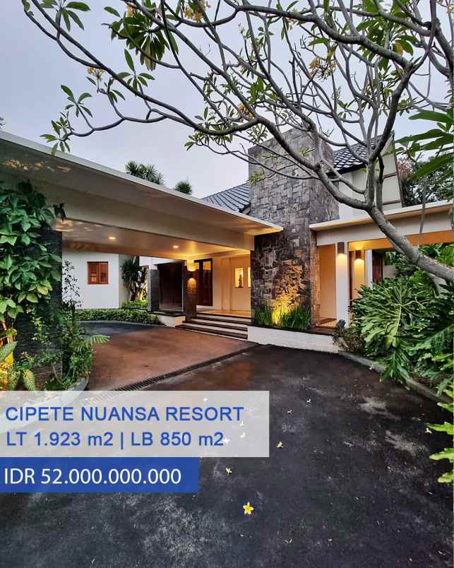 Dijual Rumah Nuansa Resort Di Cipete Cilandak Jakarta Selatan