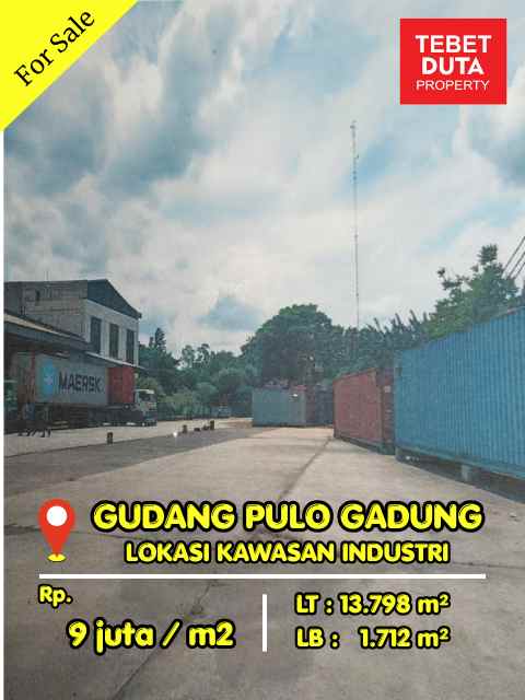 dijual ruko gudang kantor pulo gadung kawasan industri
