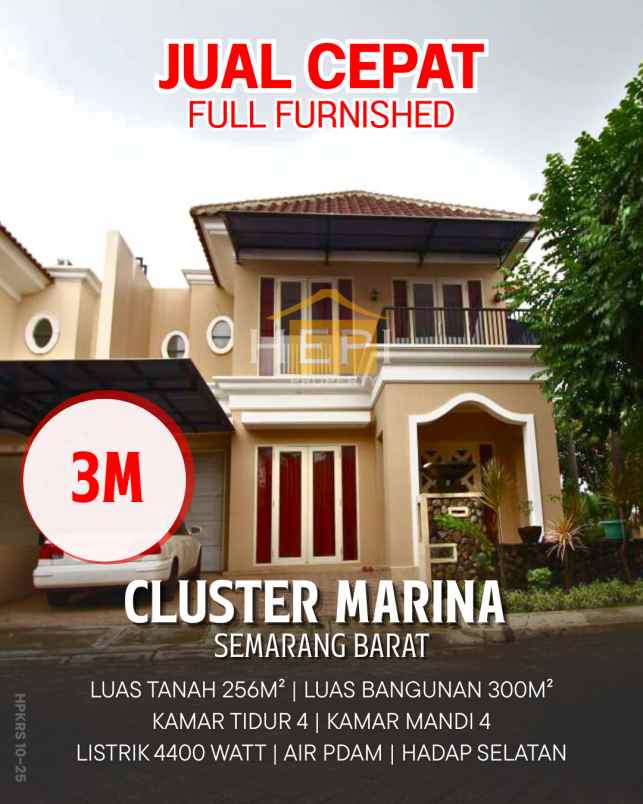 dijual rumah cluster marina