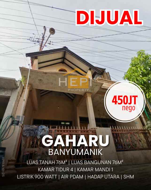 dijual rumah di gaharu banyumanik semarang