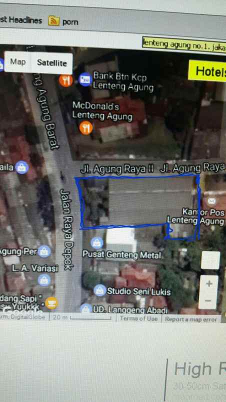 dijual rumah hitung tanah di jakarta selatan