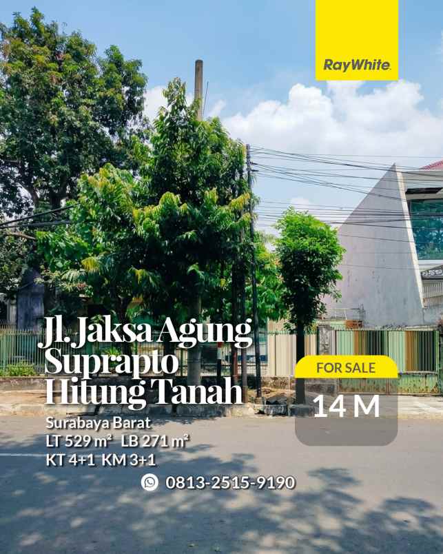 dijual rumah jaksa agung suprapto surabaya pusat