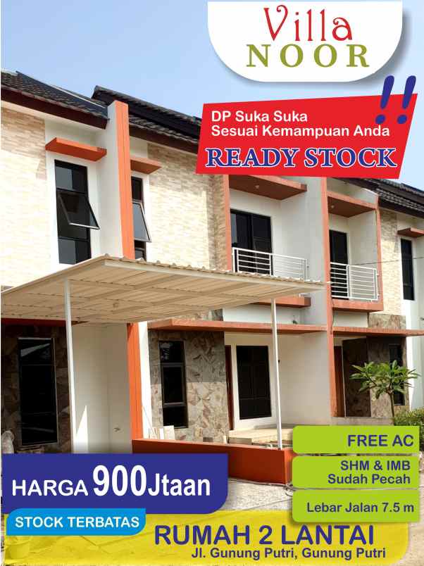 dijual rumah jalan gunung putri bojong