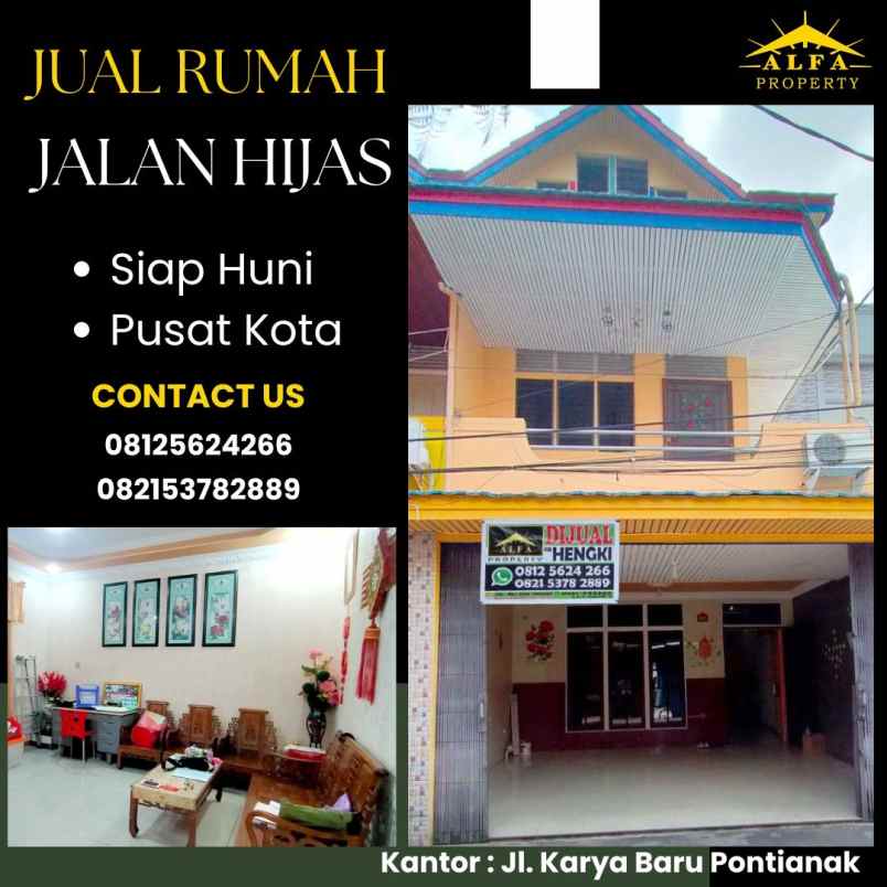 dijual rumah jalan hijas gg suez indah kota pontianak