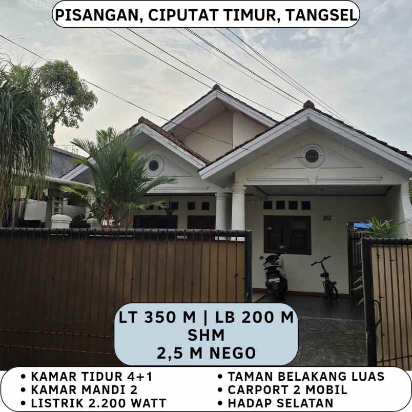 dijual rumah pisangan ciputat timur