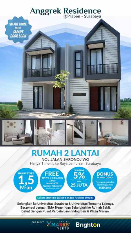 dijual rumah prapen indah