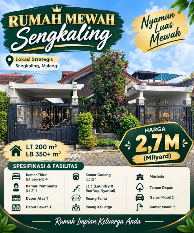 dijual rumah siap huni lokasi di sengkaling