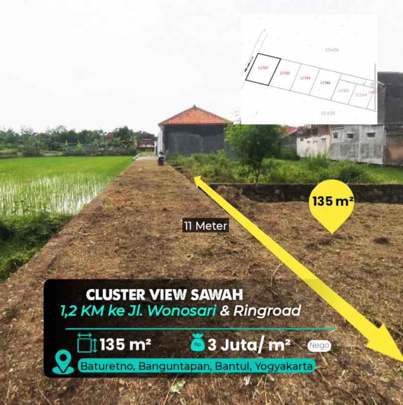 dijual tanah 400 meter sma 1 banguntapan