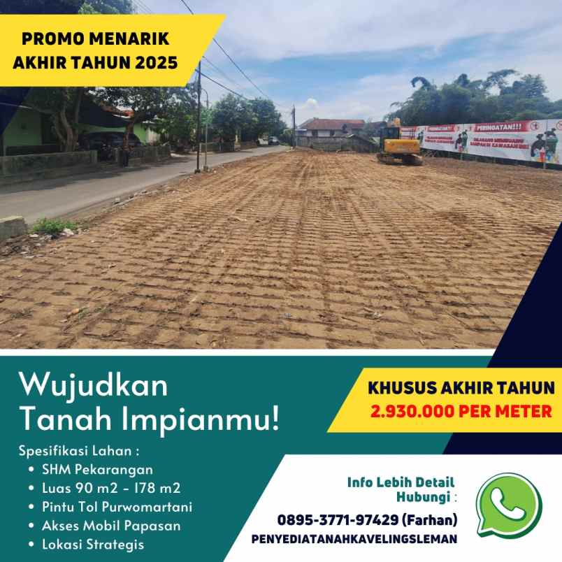 dijual tanah bayen purwomartani kalasan