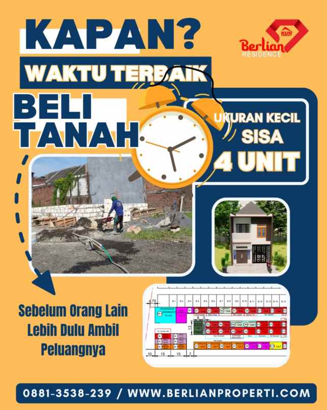 dijual tanah berlian residence 1 keboan