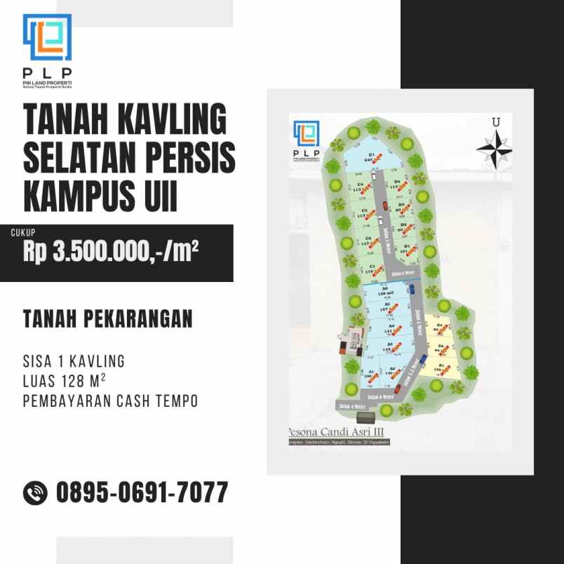 dijual tanah bonjotan selatan persis