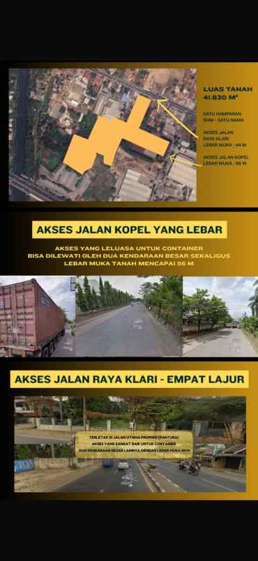 dijual tanah jalan raya klari
