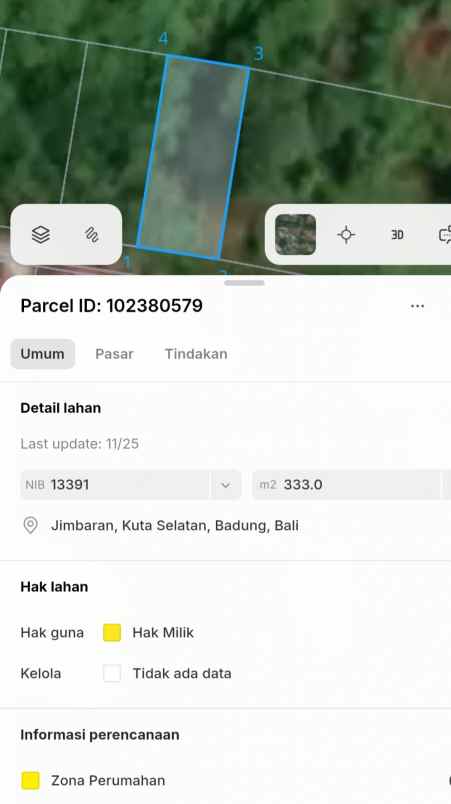 dijual tanah jimbaran