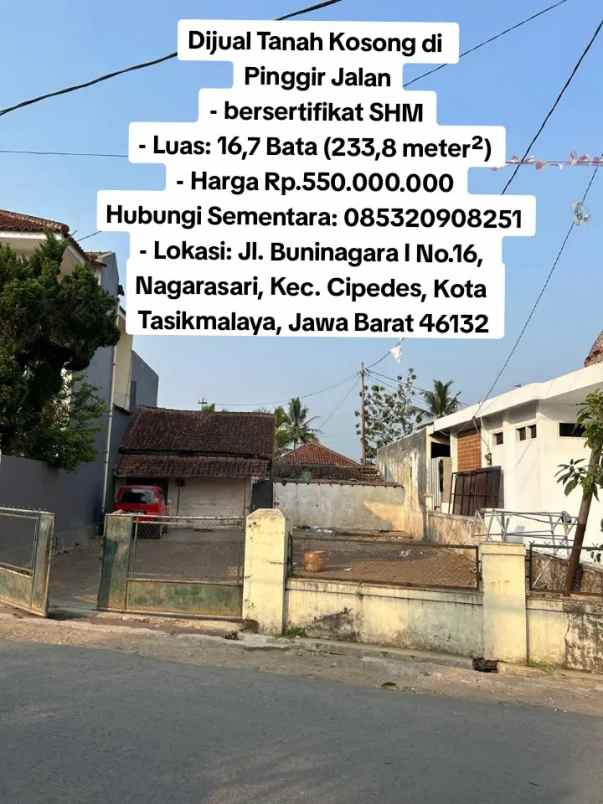dijual tanah jl buninagara i no 16