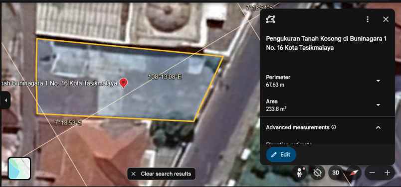 dijual tanah jl buninagara i no 16
