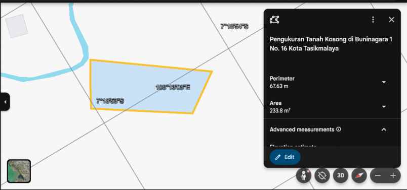 dijual tanah jl buninagara i no 16