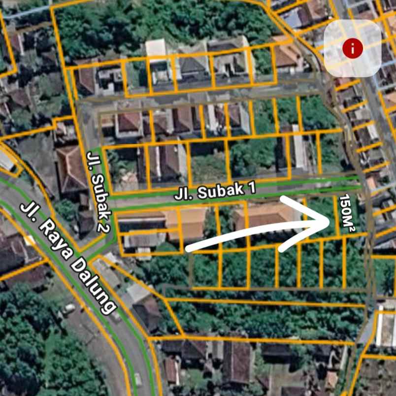dijual tanah jl raya dalung