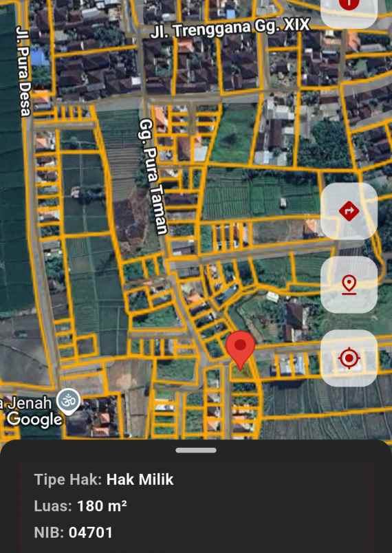 dijual tanah jl trenggana xix