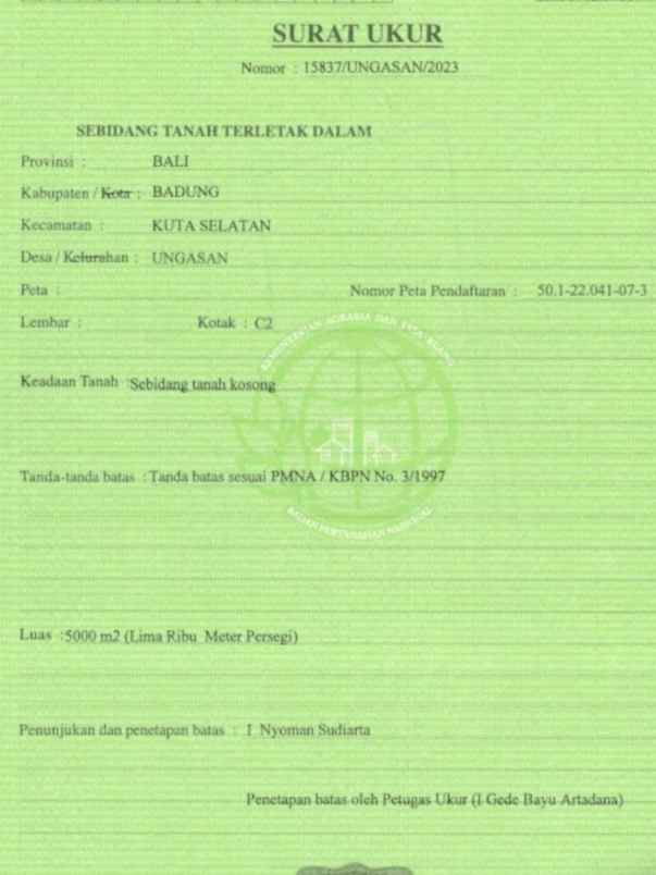 dijual tanah jl tulip ungasan