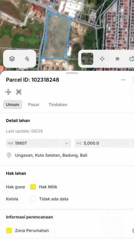 dijual tanah jl tulip ungasan