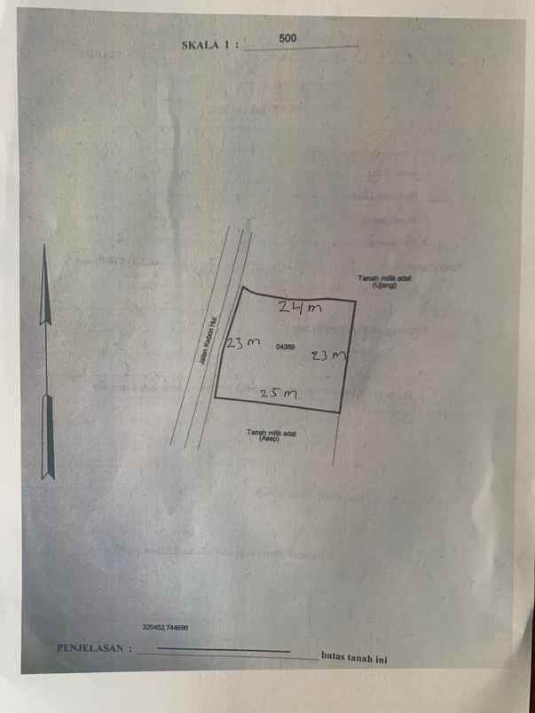 dijual tanah kebon hui