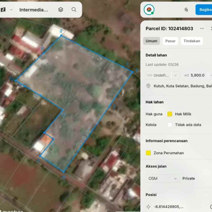 dijual tanah melang kaja goa gong