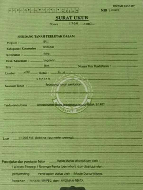 dijual tanah melangkaja