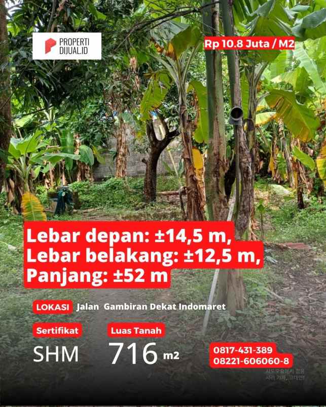 dijual tanah pandeyan gambiran