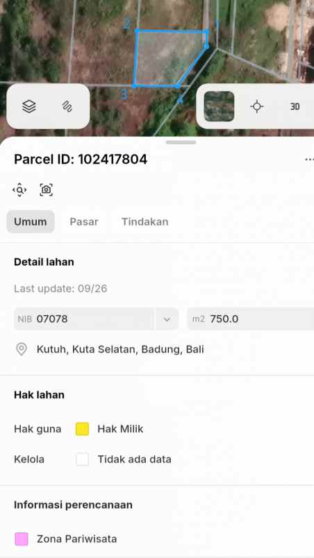 dijual tanah pantai pandawa