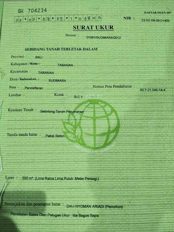 dijual tanah yeh gangga