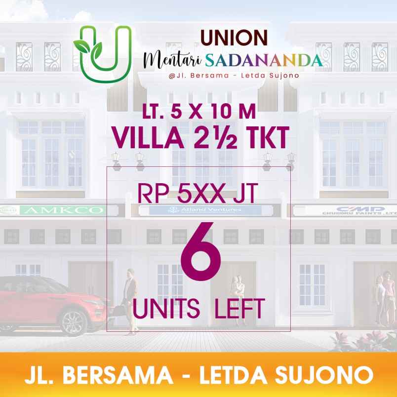 dijual villa di komplek union mentari jalan bersama