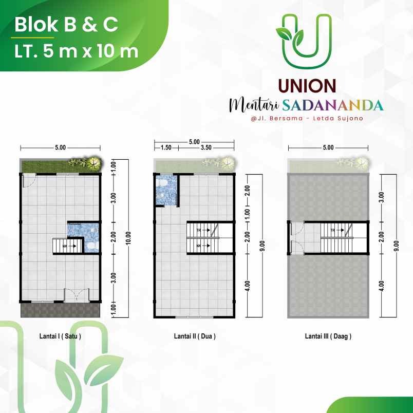 dijual villa di komplek union mentari jalan bersama
