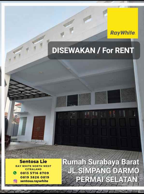 disewakan rumah jalan simpang darmo permai